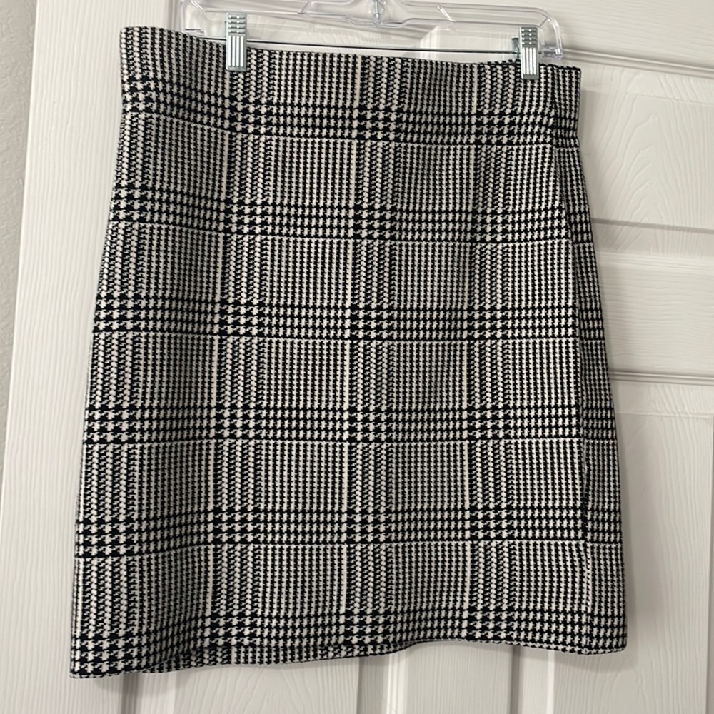 Chaps skirt- Black/White plaid- size LG
